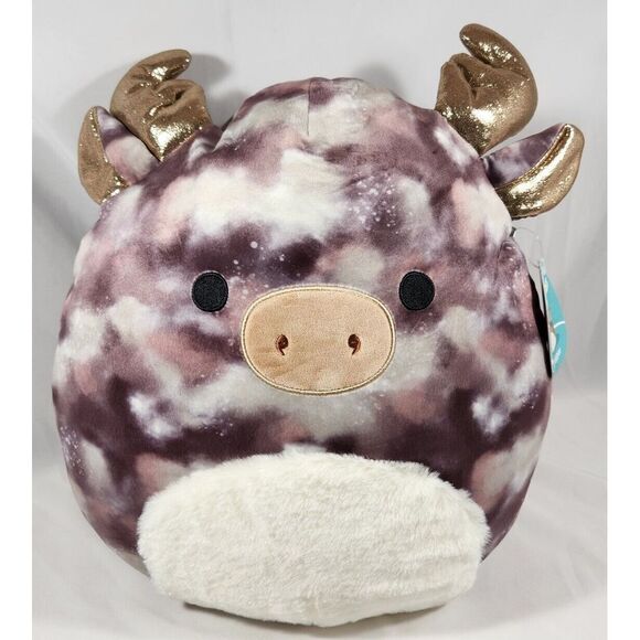 14" Squishmallow GREGGOR The Moose marbled Brown Gold ears/antlers‎ New w/Tag - Picture 1 of 8